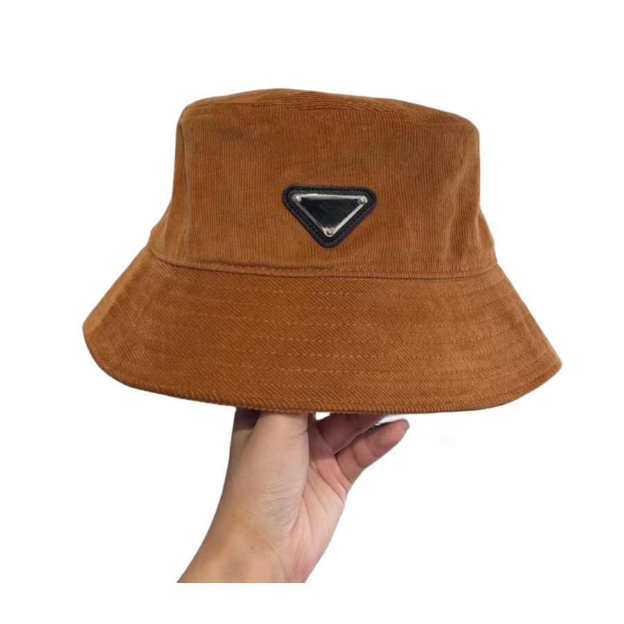 Brand designer hat men women Bucket Hats corduroy Broad brim hat sun hat-image-915965004