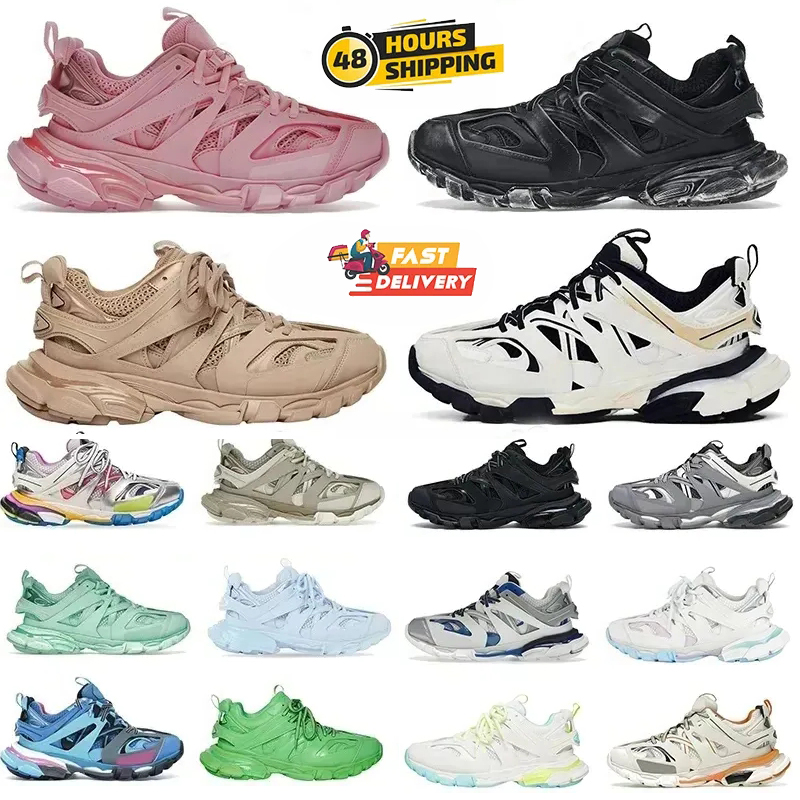 brand luxury designer men women casual shoes track 3 3 0 triple white black sneakers tess s gomma leather trainer nylon printed platform trainers-image-857100318