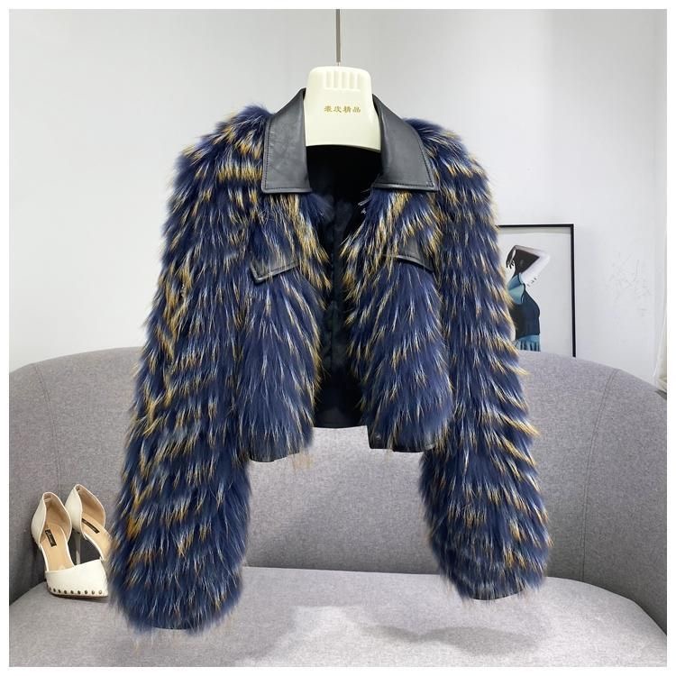 Vente en gros de fourrure et fourrure artificielle pour femme dans le manteau long en fourrure de renard imitation taille asiatique. 2 à 3 taille