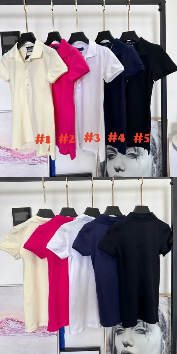 Fashion designered embroidered logo blouse polo shirt women clothing for girl-image-873863024