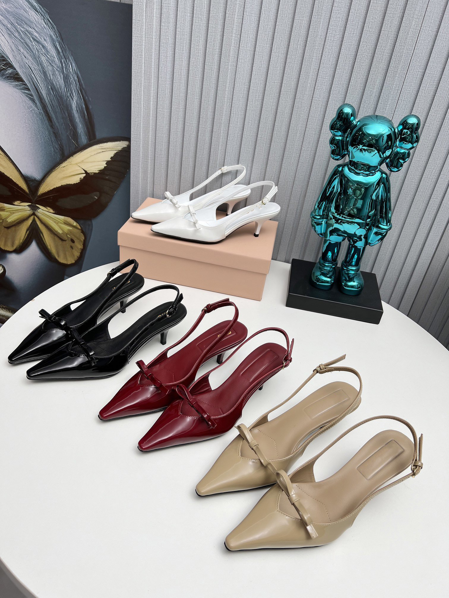 Women Sandals high quality Luxury Bowknot Pointed Toe Roman High Heels pumps Stiletto Shallow Kitten Heel Sandals Women Real Patent Leather Runwa-image-916147419