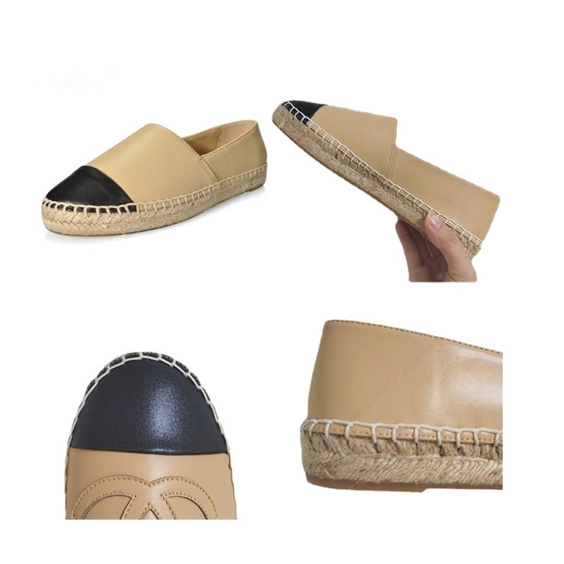 Designers Casual Women Shoes Espadrilles Summer Luxurys Ladies Flat Beach Half Slippers Fashion Woman Loafers Cap Toe Fisherman Canvas Shoe-image-916188550