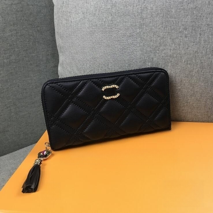 Paris 2024 Top Portefeuilles de créateurs de luxe Femmes Sacs en cuir à fermeture à glissière Canal Porte-monnaie CH Double Célèbre Casual Femmes