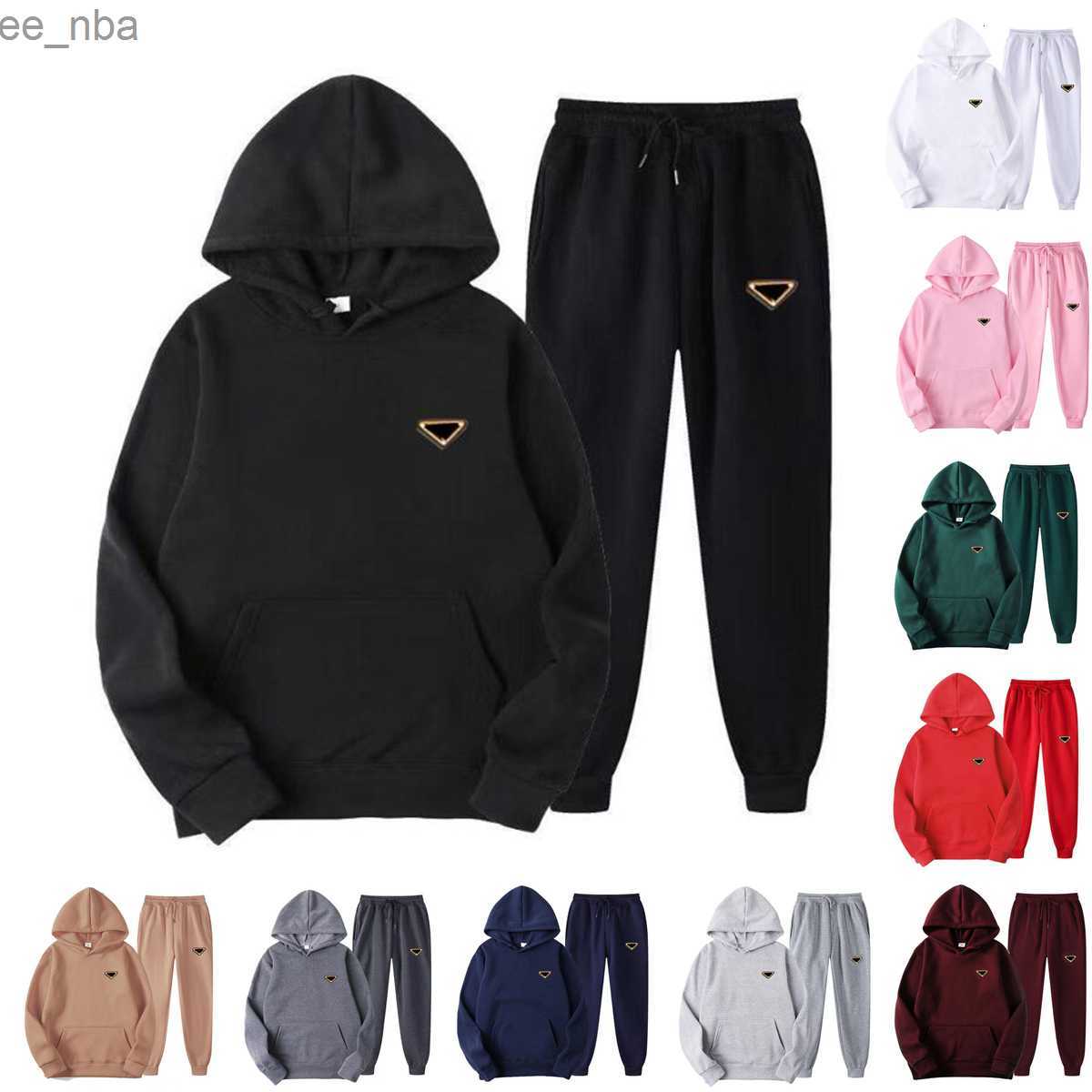 Mens and Womens Two Pieces Pants tracksuits Outfit High Neck Hoodies Sweatshirt Pants Tracksuit 2022 Plus Size Streetwear Casual Suit 2 piece set-image-959491731