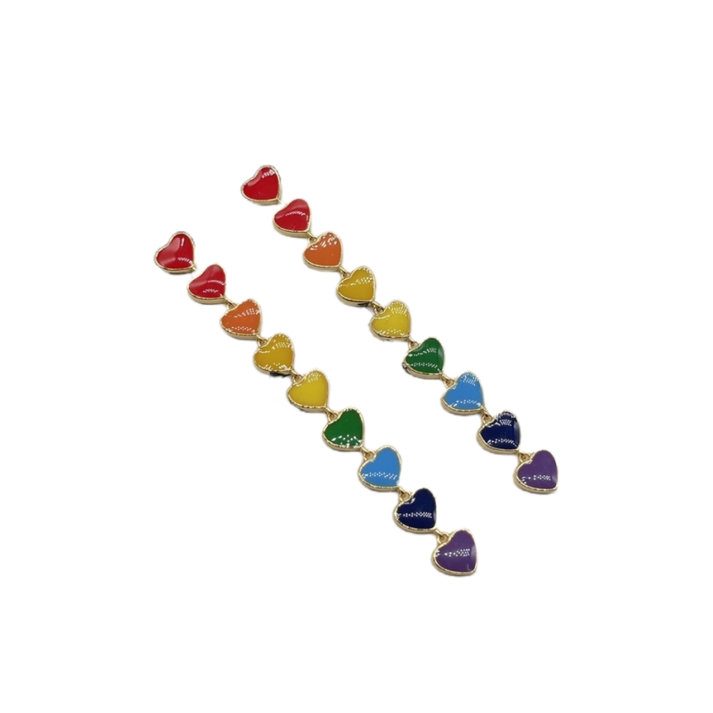 New Fashion Accessories Colourful Nine Little Hearts Earrings Love summer jewellery-image-871482229
