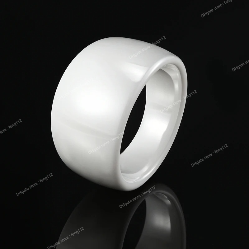 Classic Design Black White Smooth Curved Ceramic Ring For Men And Women Top Quality Jewelry Rings Wedding Anniversary Best Gift Fashion JewelryRi