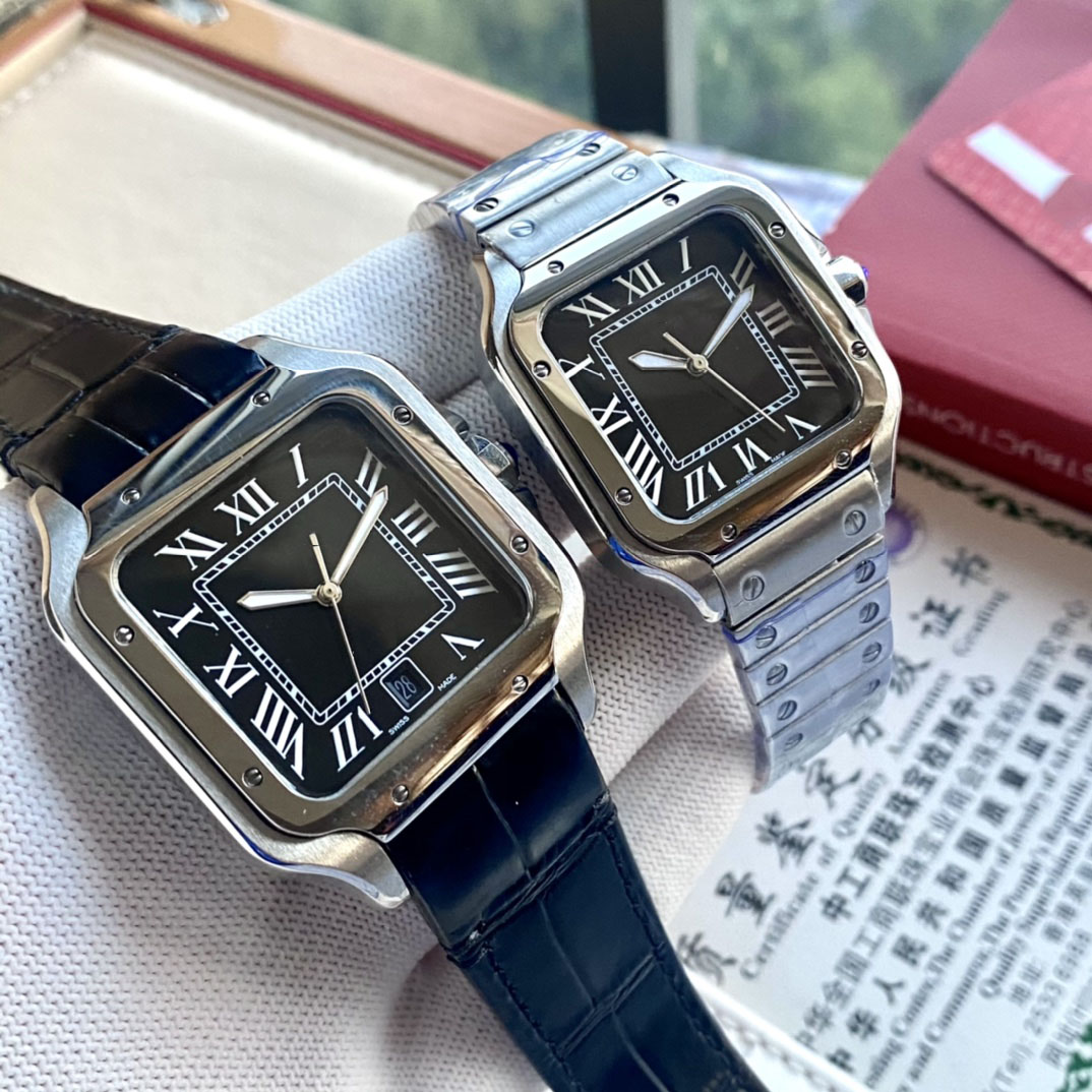 High quality Mechanical Watch Square Black dial Stainless steel case Rubber/stainless steel strap Automatic mechanical movement sapphire glass an-image-801521415