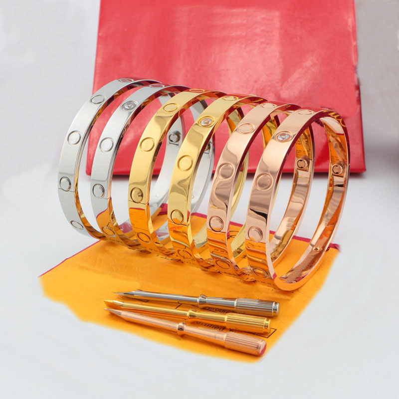 Bracelets à vis 316L Titanium Love Bracelets Bracelet argent bracelet en or rose en acier inoxydable femmes hommes tournevis Designer Bracelet Co