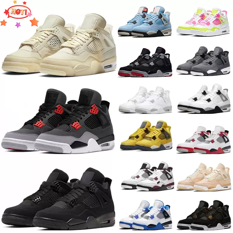 

Newest Jumpman 4 4s men women Basketball Shoes University Blue white Oreo metallic purple black cat bred shimmer metallic Red cactus jack Sport Trainer sneakers 36-46, Customize