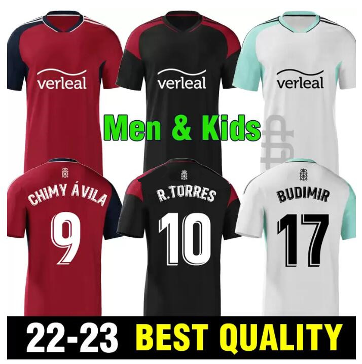 

CA 22/23 Osasuna soccer jerseys RUBN GARCA RTORRES CHIMY VILA football shirts BUDIMIR MANU SNCHEZ DAVID GARCIA home away jersey CALLERI TORR man, 22/23 away