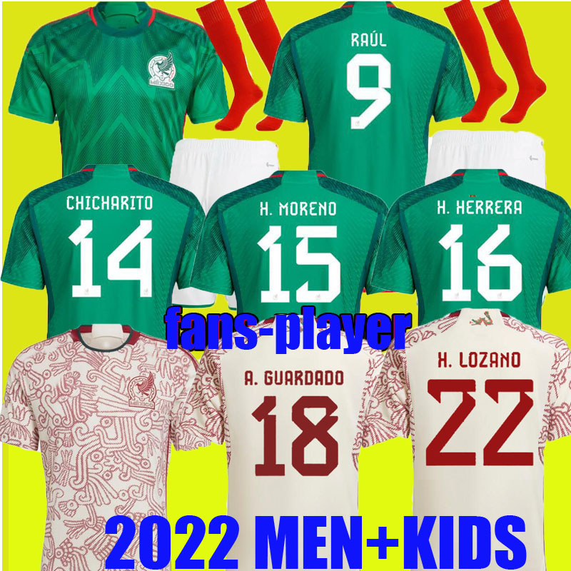 

2022 Mexico soccer jerseyS H.LOZANO CHICHARITO RAUL WORLD 22 23 CUP player version 2023 G DOS SANTOS OCHOA Camisetas de futbol long sleeve men kids kit football shirts, Away player