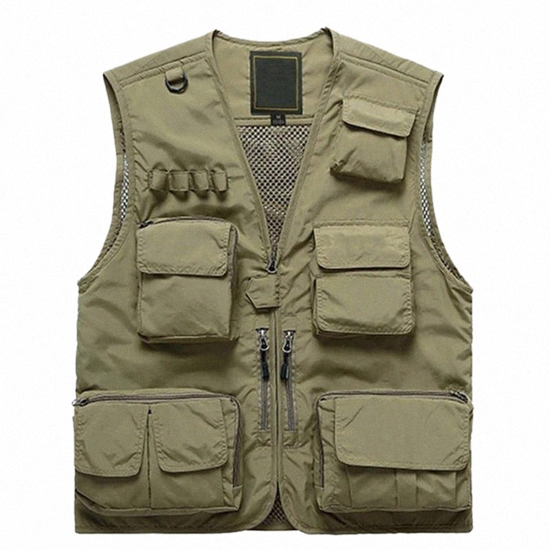 

Men's Vests men's Vests Men Unloading Tactical Vest Fashion Pographer Multi-pockets Waistcoat Mesh Work Sleeveless Jacket Tool Many Pocket X4f4#, Orange