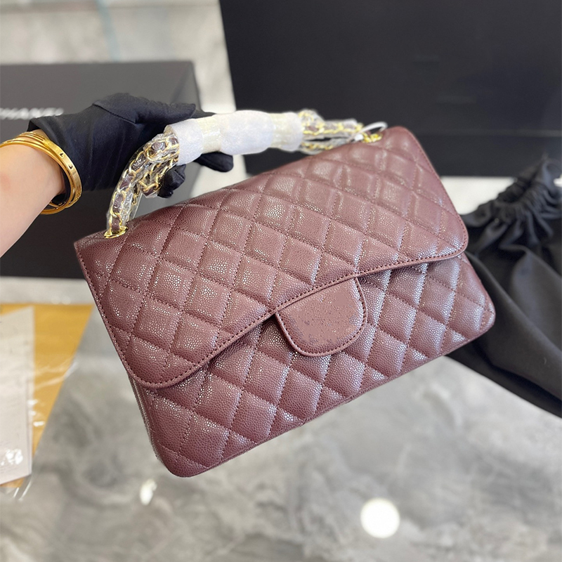 

high quality 7A luxury crossbody bags Fashion chain double flap Designer bag lady handbag lambskin Quilted shoulder women's bag classic, Pink