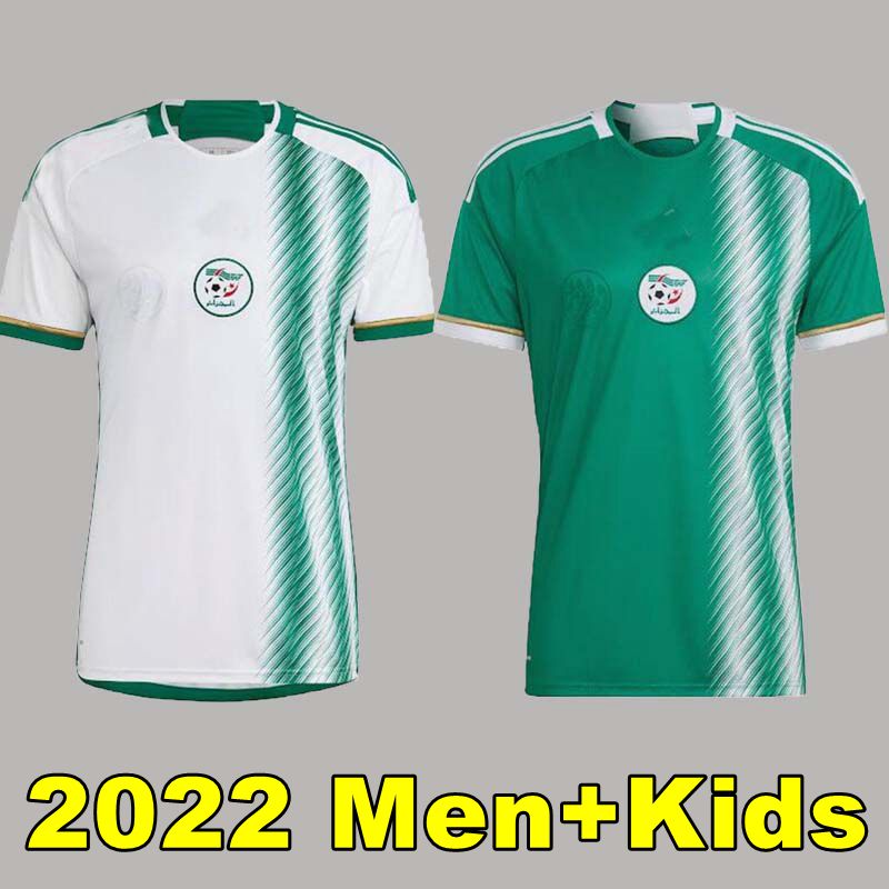 

2022 Algeria Mens Soccer Jerseys SLIMANI MAHREZ FEGHOULI BENNACER ATAL 2023 Home Away 3rd 22 23 Football Shirts Short Sleeve Uniforms adult men camiseta de futbol, 2022 home +world cup