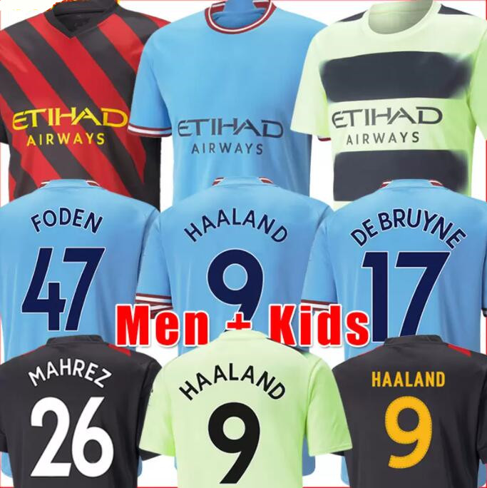 

HAALAND soccer jersey 2022 2023 DE BRUYNE PHILLIPS MANS CITIES GREALISH STERLING MAHREZ FODEN 22 23 football tops shirt uniforms men kids kit third Boys youth, 22/23 home