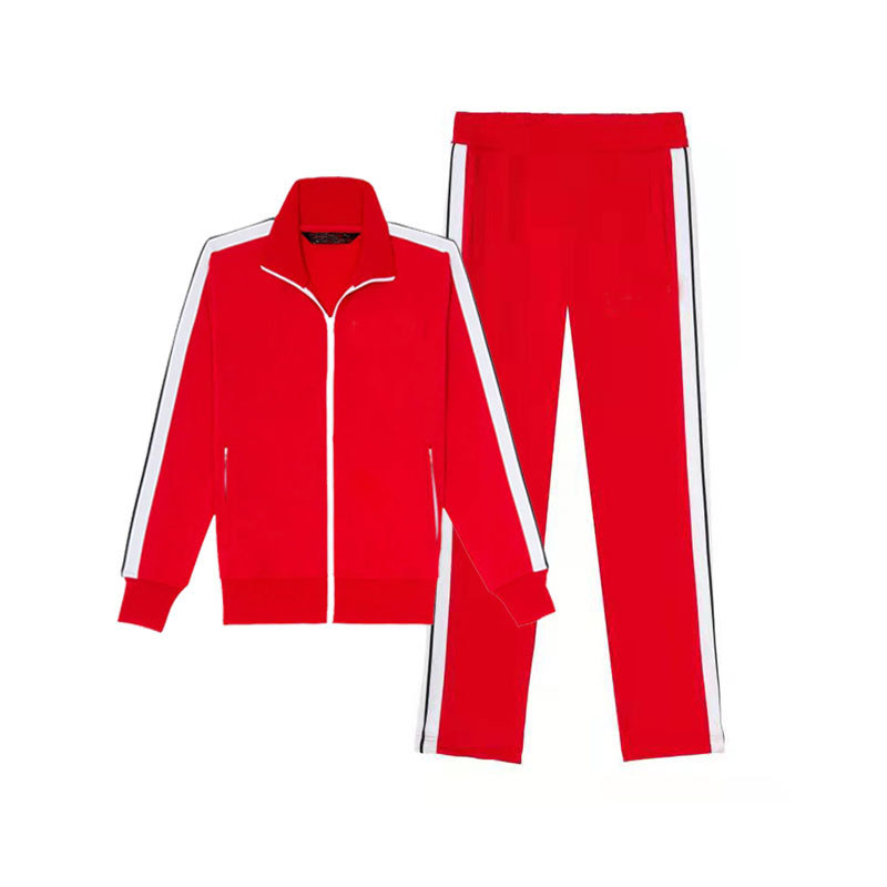 populaires à la mode survêtements de haute qualité épissage costumes de couleur sports décontractés hommes col montant cardigan à fermeture éclai