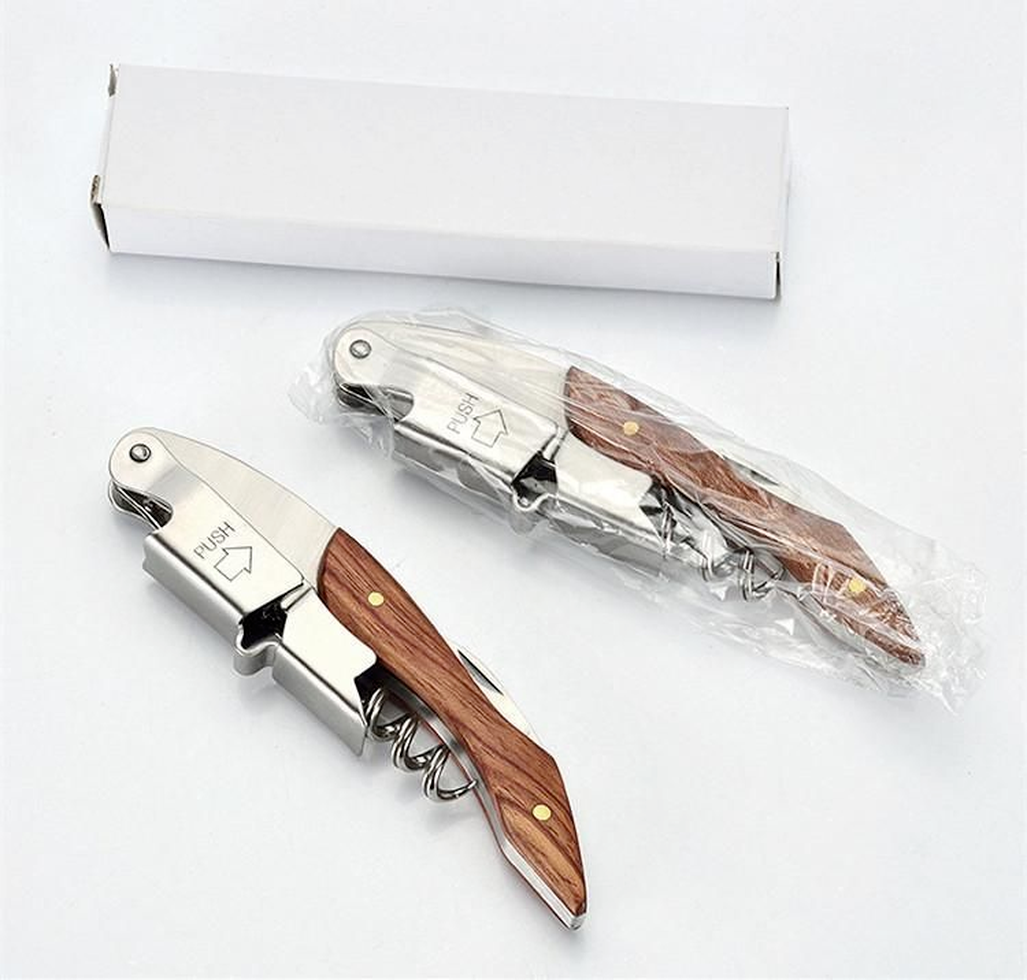 

Fast Delivery Wine Bottle Openers Stainless Steel Multi Function Wooden Beer Bottles Openers Kitchen Party Bar Handle Knife Tools FY3868