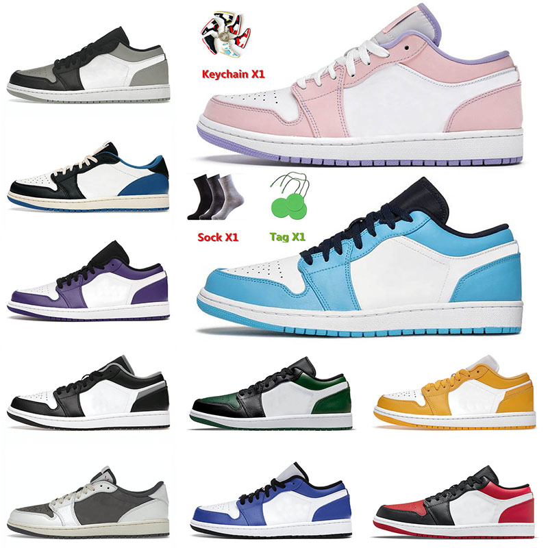 

New Quality 2022 Mens Basketball Shoes 1 1s Low Jumpman Arctic Punch Unc Neutral Grey Diamond Lucky Green Black White Athletic Outdoor Sneakers, A55 reverse black toe 36-45