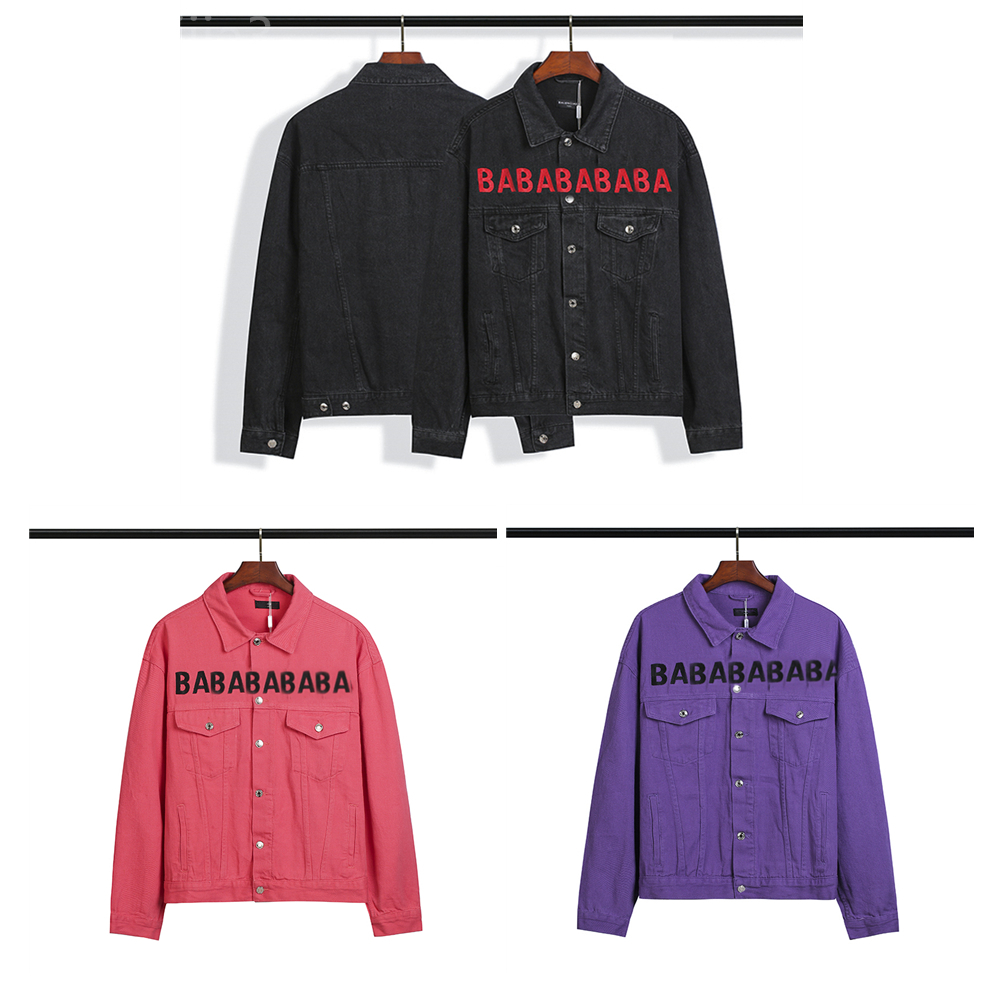 

Mens Denim Jacket Designer Jackets Short Coat Winter Jackets Embroidered Lettering Washed Distressed Fashion Classic Keep Warm Coats, Red