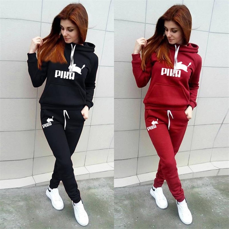 

Women's Tracksuits Autumn Winter Hoodies Two Piece Sets Tracksuit Women Oversized Pullovers Sweatshirts Casual Long Pants Sports Suit Female 220901, Khaki