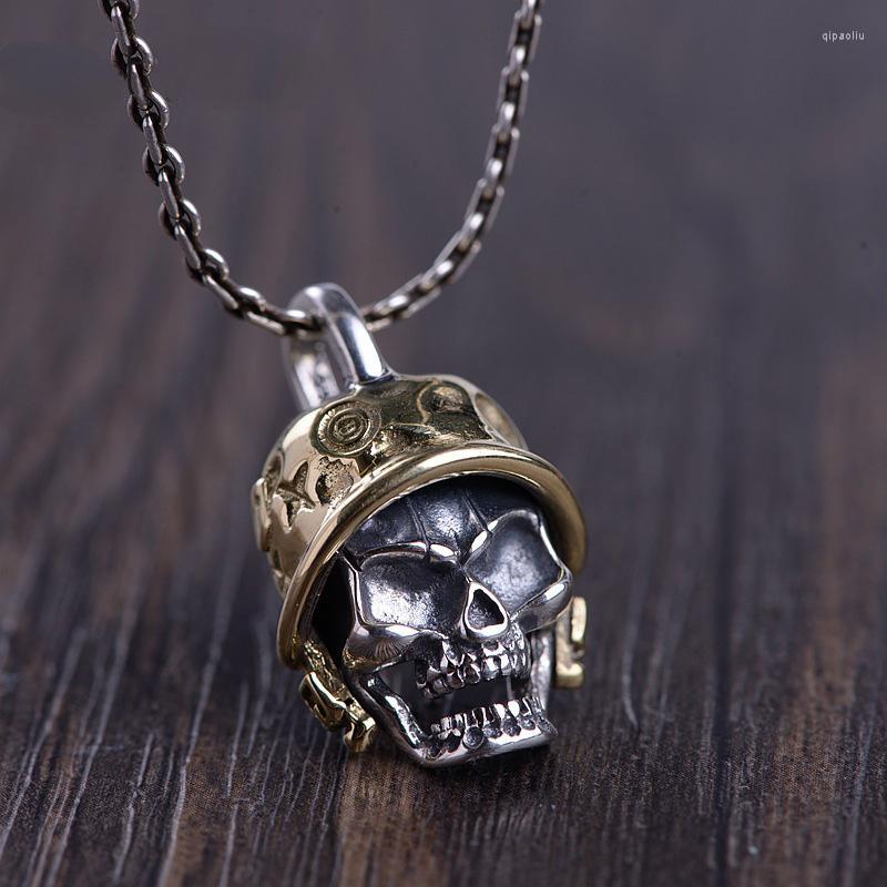 

Pendant Necklaces Creative Design Beret Soldier Skull Necklace Personality Men's Casual Retro Motorcycle Rock Party Jewelry Gift