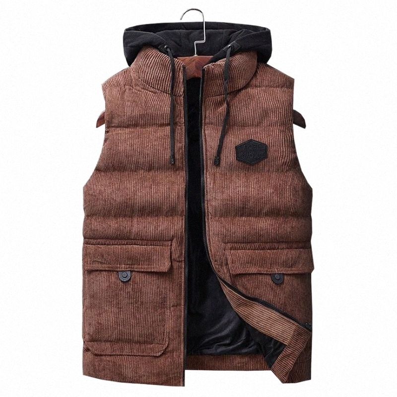 

Men's Vests men's Vests Men Winter Corduroy Vest Casual Hooded Waist Coat Mens Autumn Solid Jacket Plus Size 7XL Body Warmer Man Brand Sleeveless y7Vu#, Dark blue