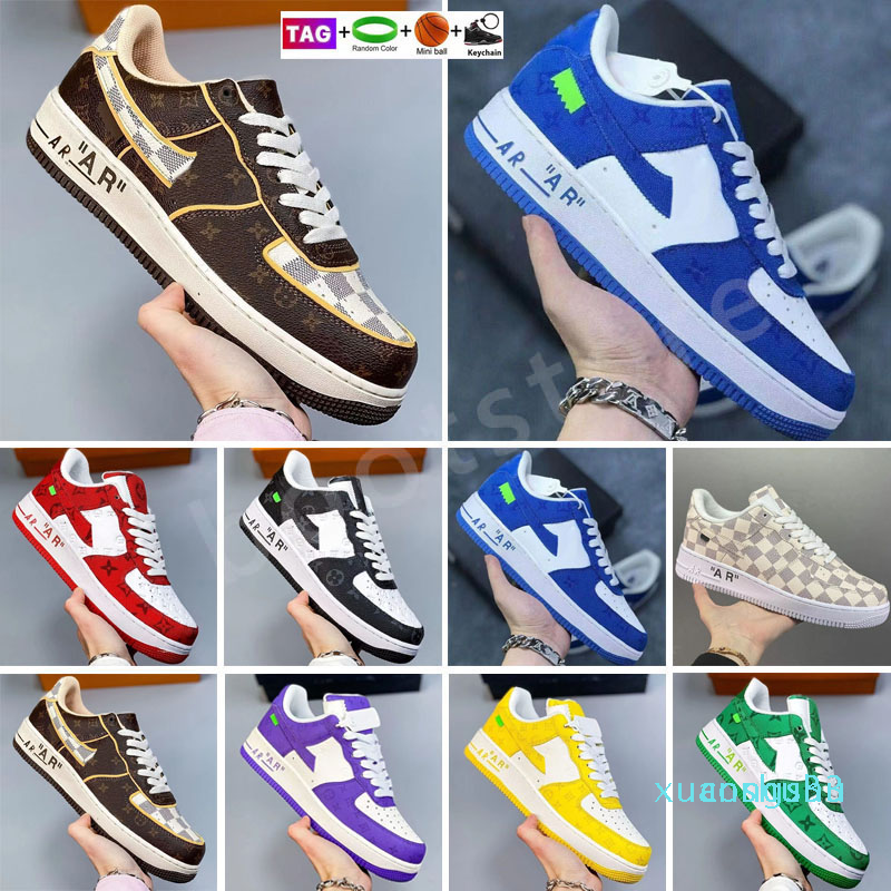 

2022 Men Casual Froces Shoes Women OW Sneakers Forces Sail University Gold Royal Cactus Jack Mans, Color 6