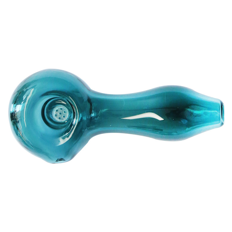 

Smoking Dark Turquoise High Borosilicate Glass Pipe For Dry Tobacco Freeze Glycerin Hand Pipes 4 inch