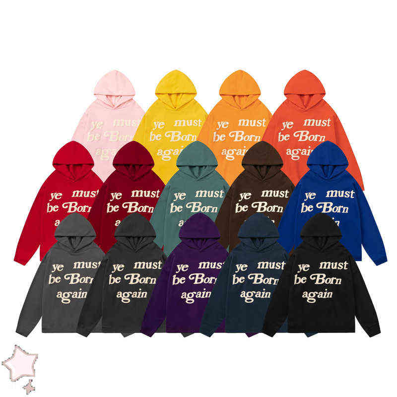 

Men's Hoodies Sweatshirts Hoodie Sweatshirts High Quality Multipour Ye Must Be Born Again Fleece Pullover T220901, 11