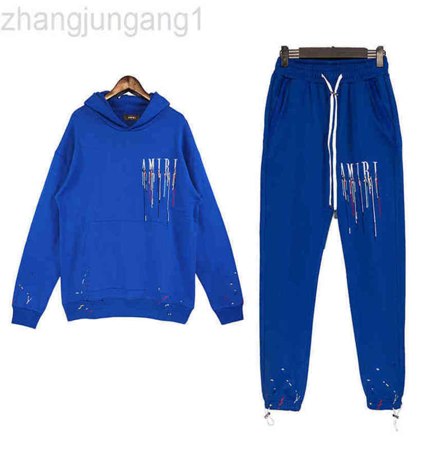 

Designer Hoodie Fashionable Hoodie Amirs Speckled Paint Embroidered Colorful Casual Set Hooded, No sale