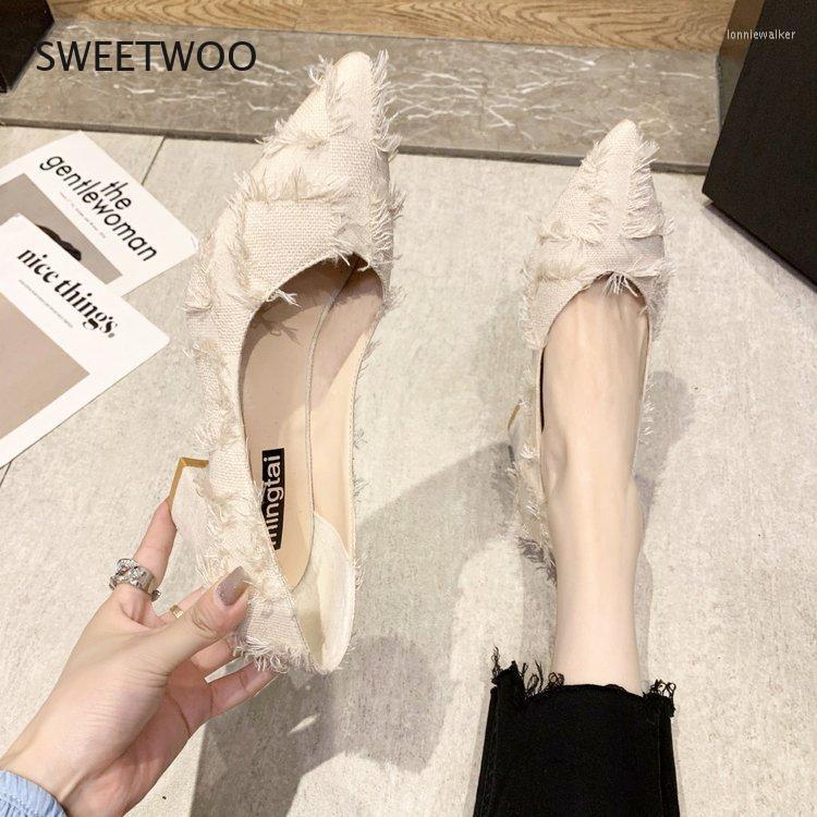 

Sandals High Heels Women's Shoes Autumn Korean Style Pointed Toe Pumps Thick Heel Medium Fashion, Beige
