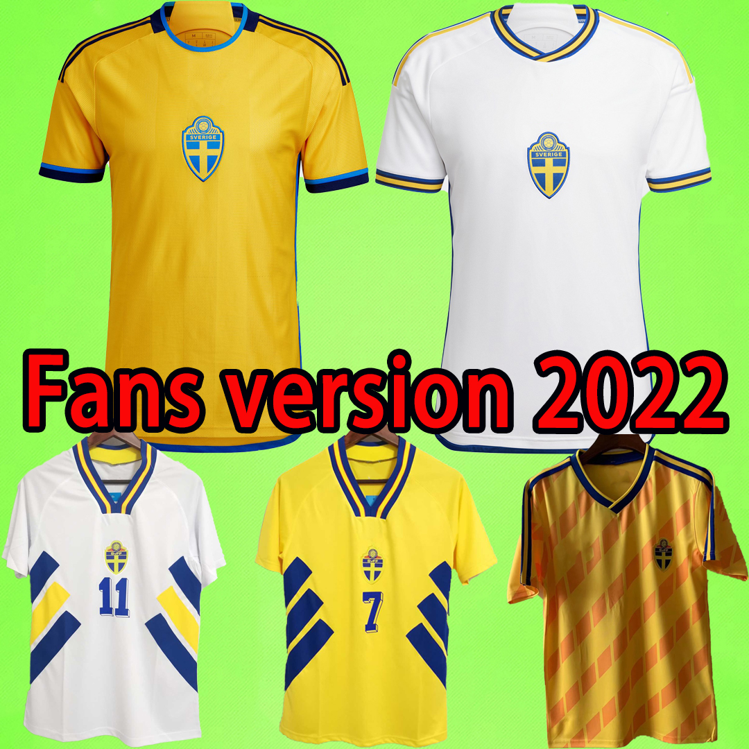 

22 23 Sweden IBRAHIMOVIC soccer Jersey 2022 2023 KALLSTROM Home Away Football Shirt Retro 1988 1994 National Team LARSSON DAHLIN BROLIN Uniform Men kit MARCUS BERG, Fans version 2022 away