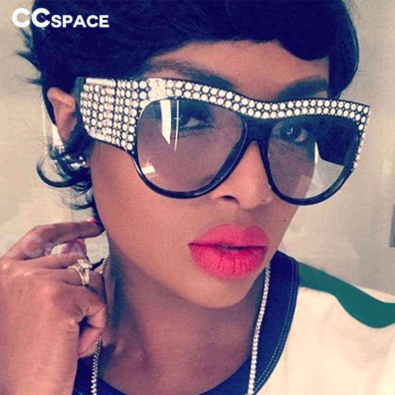 

Sunglasses 45482 CCSPACE Oversized Rhinestone Frame Square Sunglasses For Women Diamond Shiny Brand Glasses Designer Fashion Female Shades T220831