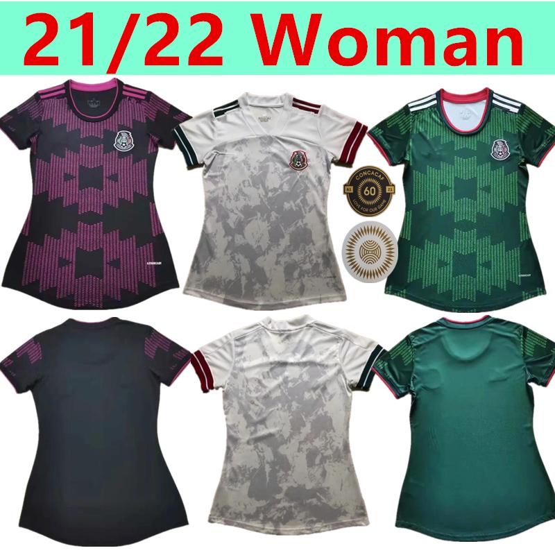

Woman Mexico soccer jersey home black purpal Copa america 20 21 CHICHARITO A. GUARDADO H. LOZANO HERRERA DOS SANTOS 2021 football shirt kit, Away