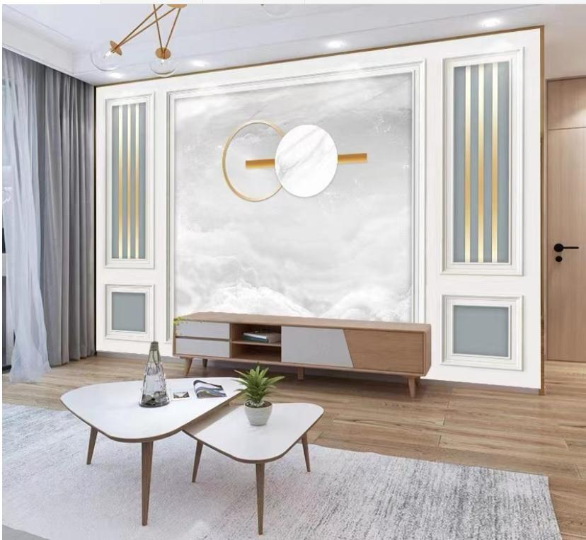 

Simple TV background wall wallpaper living room light luxury wall covering 8d three-dimensional mural Nordic decorative wallpaper, As show