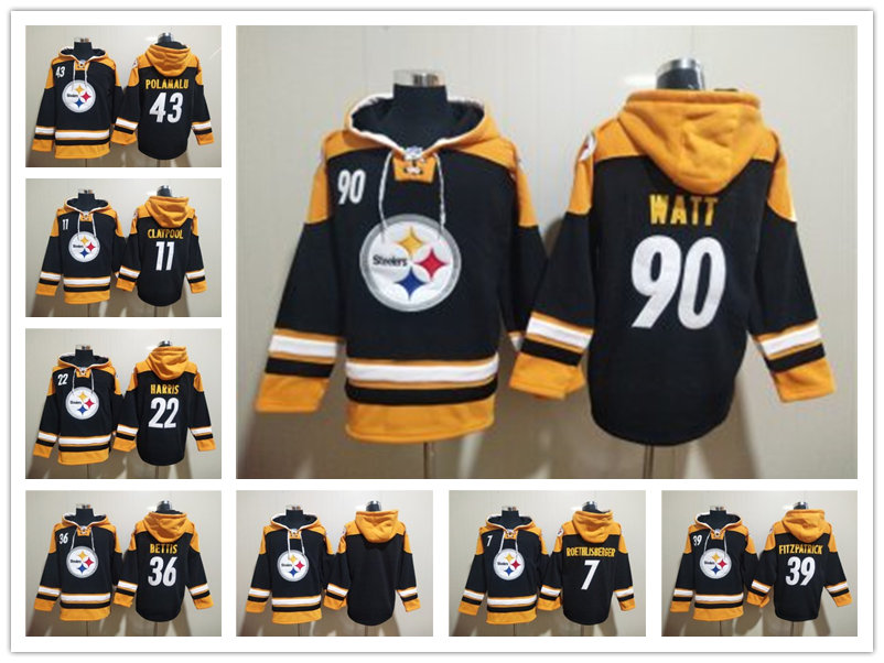 Sweat à capuche Pittsburgh''Setelers''men Najee Harris T.J. Watt Minkah Fitzpatrick Mitchell Trubisky Kenny Pickett Chase Claypool Black Ageless