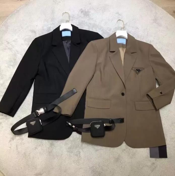 

Top Womens suit coat blazers designer jackets fashion matching inverted triangle letter long suits high quality Nylon jacket