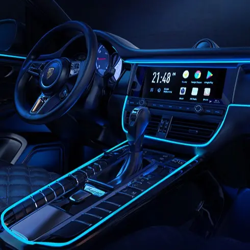 

Interior Car Lights Stickers USB Multicolor LED Strip Light Waterproof Underdash Lighting, Blue