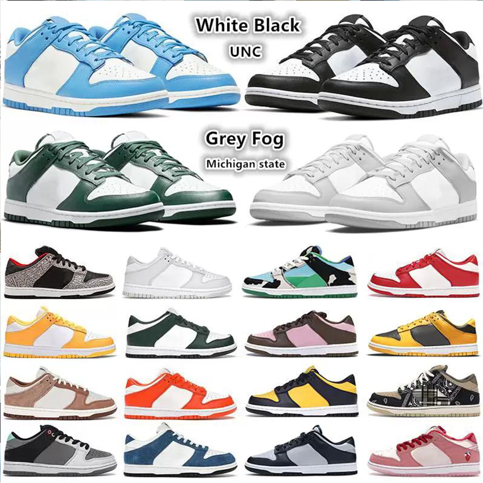 

Men Women Running Shoes White Black Panda Grey Fog UNC Sneakers GAI Varsity Green Apple Laser Orange Sneaker Coast Candy Flat Shoe, 75