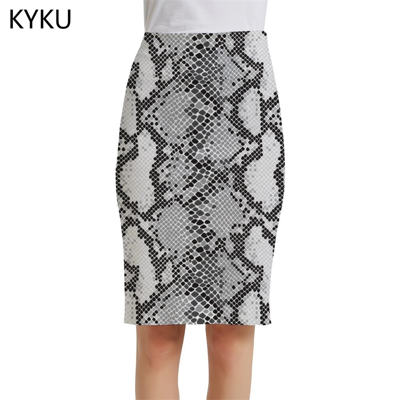 

Skirts KYKU Brand Snake Skin Women Black And White Pencil Novel Print Skirt Harajuku Sundresses Ladies Womens Vintage 220901, Qz-bbb-10382