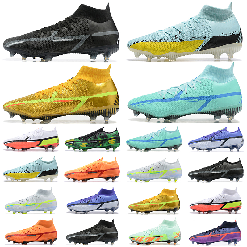 

Soccer Shoes Phantom GT2 Elite DF FG Firm Ground Cleat High Low Men Outdoor Football Sneakers Mens Trainers, White bright crimson high