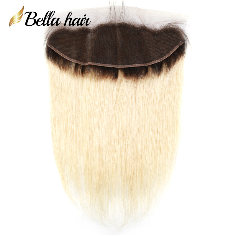 

Straight Blonde Hair Lace Frontal 13x4 Virgin Human Hair Extensions Brazilian Hair Ear To Ear Closure #1b/613 Top Quality Bellahair