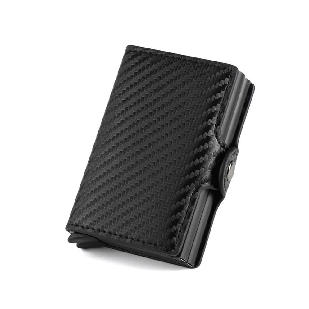 

Carbon Fiber Men Wallet RFID anti-theft Slim s For Women Double Layer Aluminum Alloy Card Holder Luxury 220218212k, Black