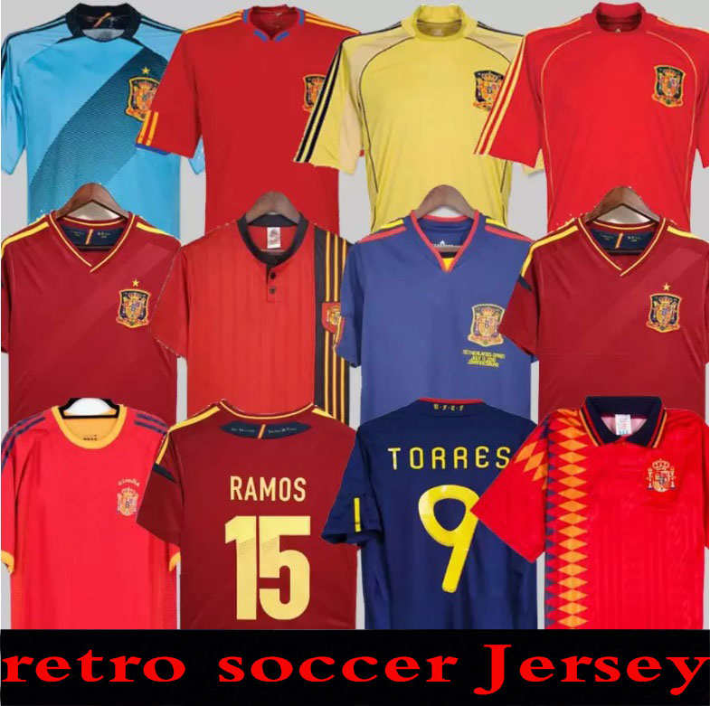 

final 2010 Spain retro soccer Jersey 1996 1994 RAUL XAVI Hierro LUIS ENRIQUE ALONSO Caminero Iniesta PUYOL PIQUE David Villa TORRES 2008 Guerrero Guardiola RAMOS