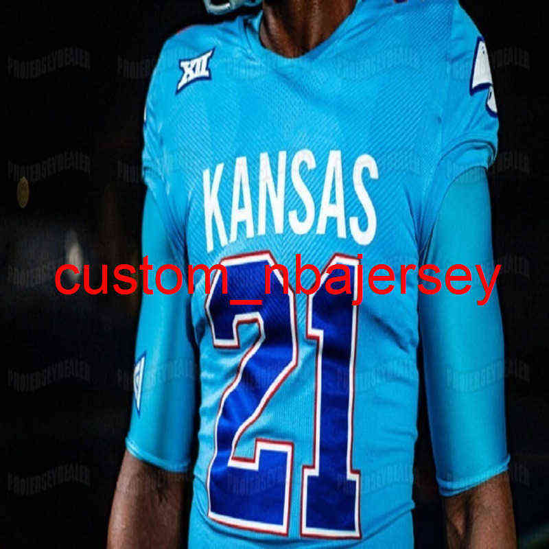 

Men's T Shirts Kansas Jayhawks 2021 Throwback-Inspired Homecoming NCAA College Football Jersey JALON DANIELS VELTON GARDNER KWAMIE LASSITER II KENNY LOGAN, Light blue youth s-xl