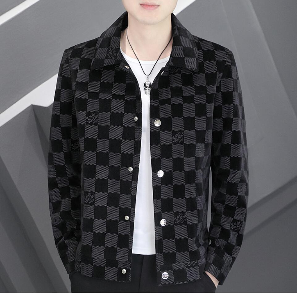 

2023 Spring and Autumn Casuas Men's Suits Blue Print Double Button Casual Korean Men's Classic Men Suit jacket, W1