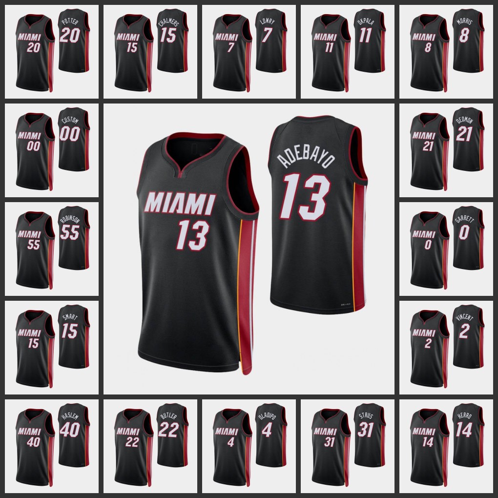 

Jersey Wholesale Custom Miami''Heat''Jimmy Butler Tyler Herro Bam Adebayo Kyle''NBA''Lowry Duncan Robinson Custo