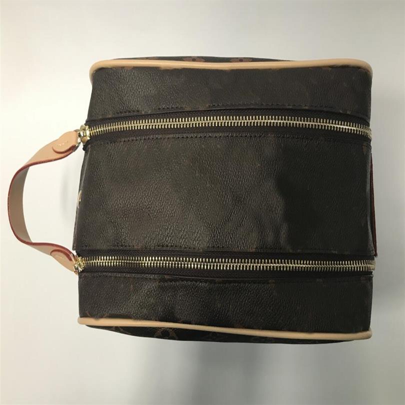 

selling quality men travelling toilet bag fashion women wash bag large capacity cosmetic bags makeup toiletry bag Pouch 26CM 264g, Brown flower