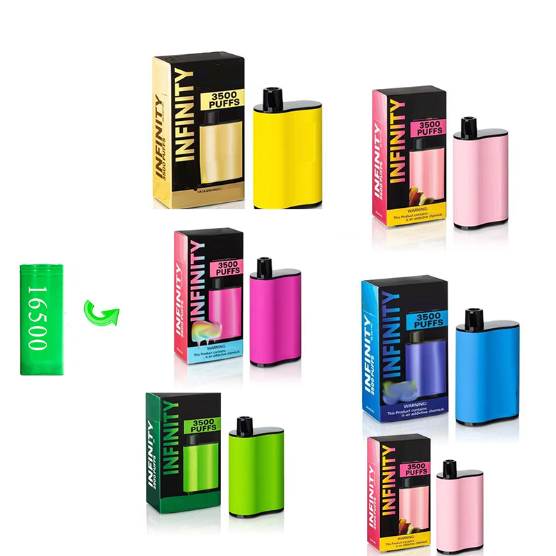 

Battery 16500 INFINITY Disposable Box Mod Kit 3500 Puffs 1500mAh Battery 12ml Prefilled Cartridge Pod Vs Air Bar Max Flex