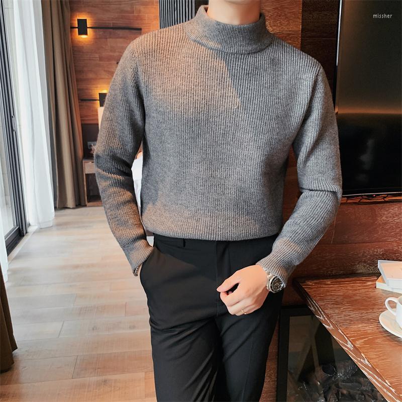 Men's Sweaters Men's White Black Turtleneck Sweater Men Pullovers Winter Thicken Cashmere Mens Knitted Jumpers Male Turtle Neck Pull